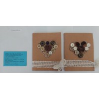 A6 lined notebook with button and heart decoration